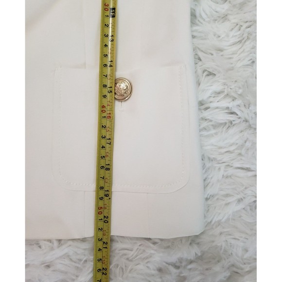 NWT Zara Sz S White Jacket Blazer Professional Career Casual Gold Buttons Lined - Picture 15 of 15